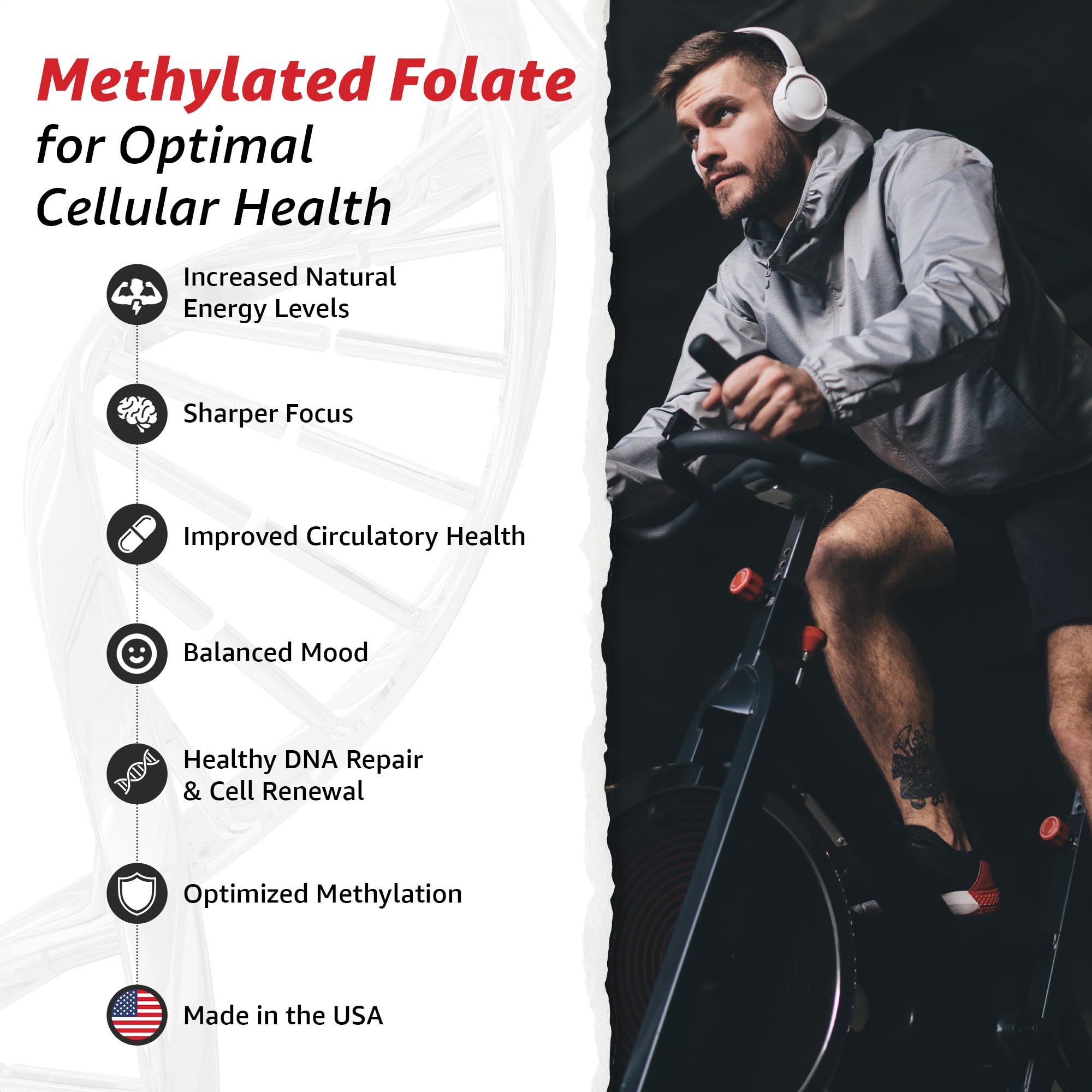 10X Health System 5 MTHF Methylfolate nutritional facts label