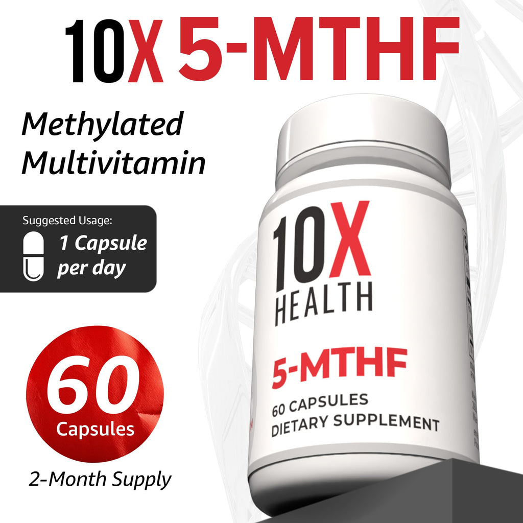 10X Health System 5 MTHF bioavailable folate supplement bottle base