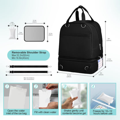 Wurzfolk water resistant nylon breast pump bag showing close up of durable zippers