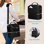 Fasrom insulated breast pump tote bag with included waterproof changing mat