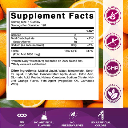 Vitamatic prenatal Vitamin B9 sugar free supplement label details