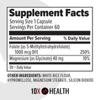 10X Health System MTHFR gene support formula packaging angle