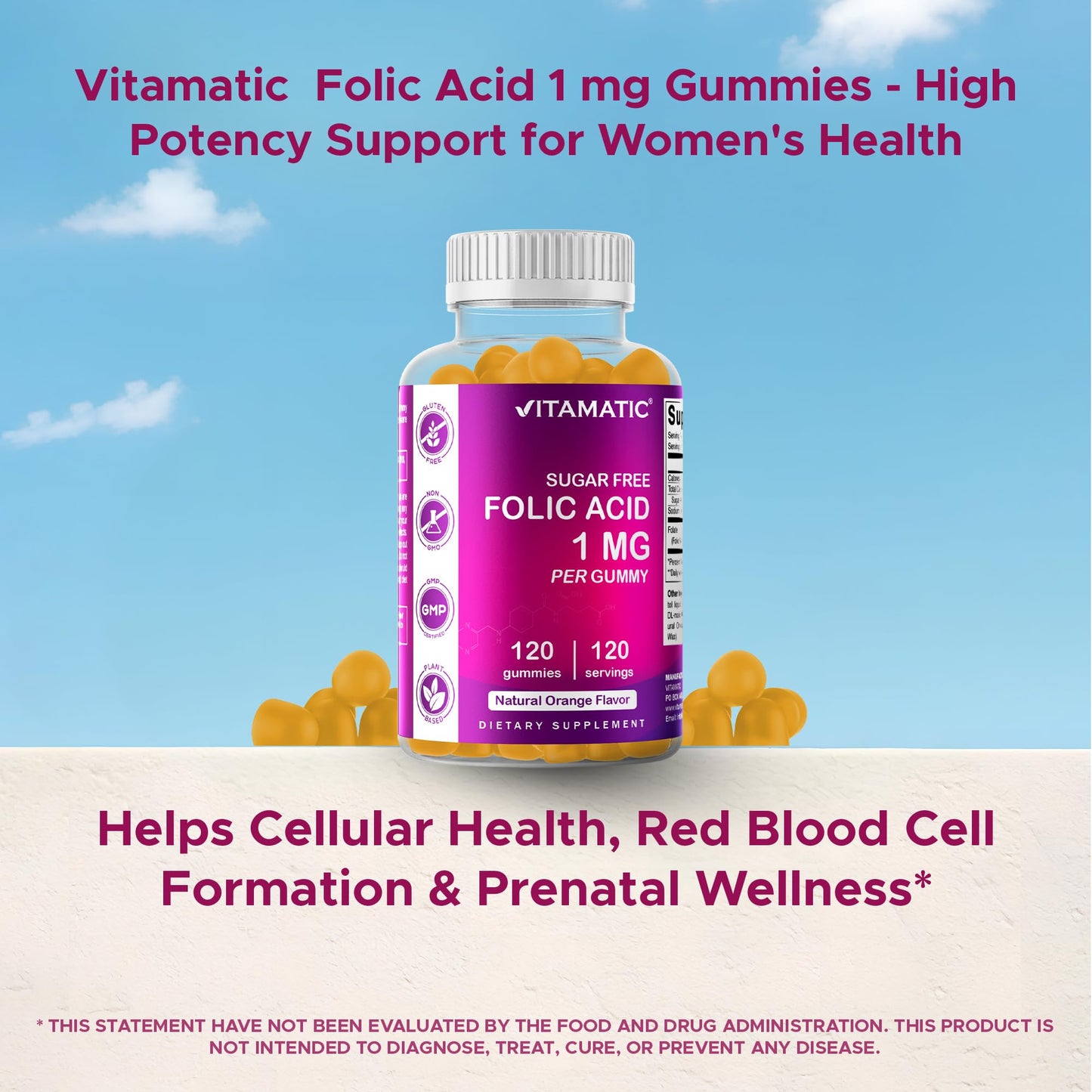 Vitamatic maternal health product packaging background view