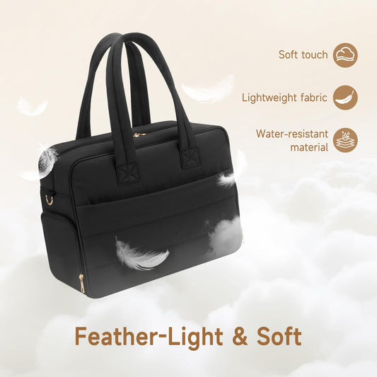 Bananafish pumping bag showing open insulated lower pocket with breast milk storage bottles.