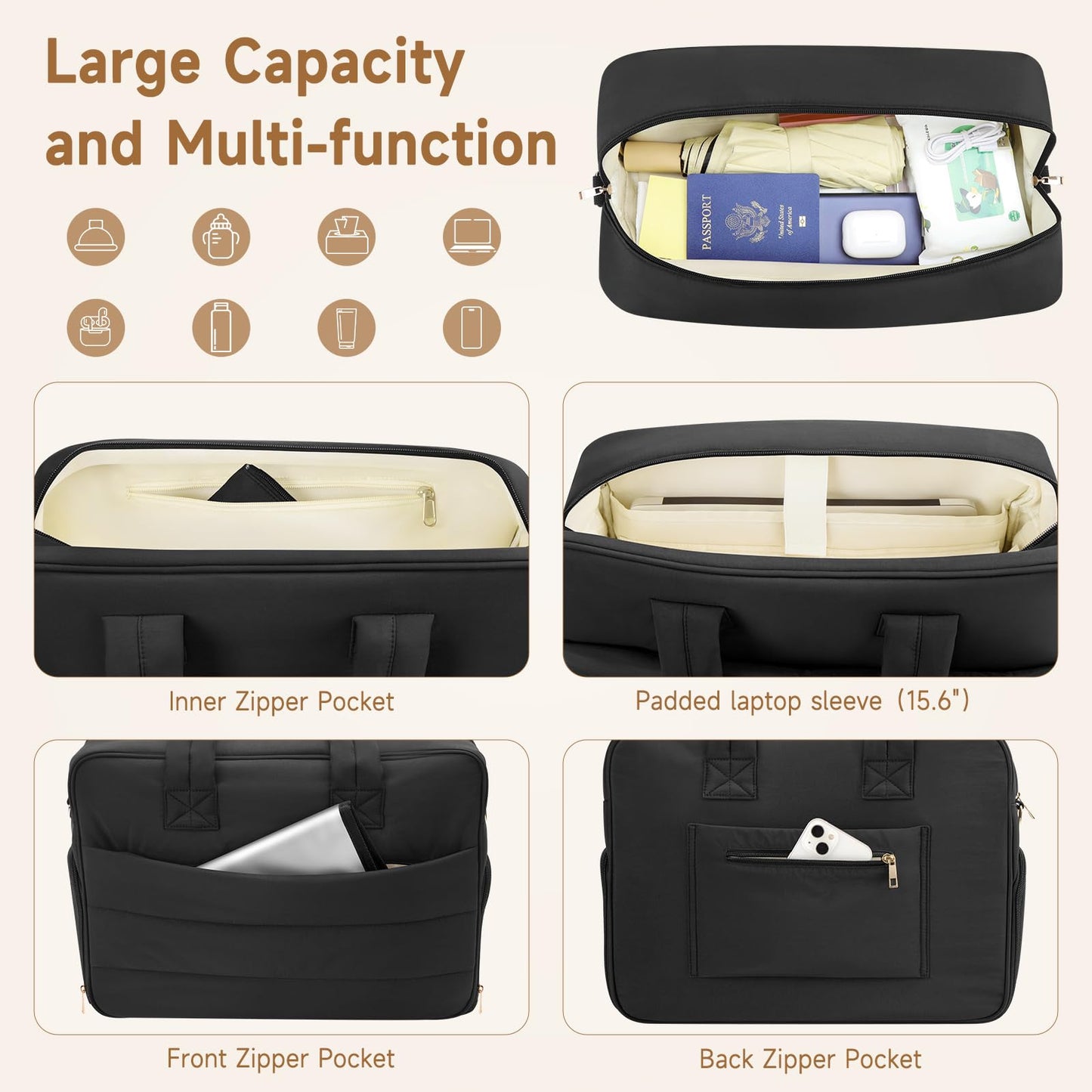 Bananafish commuter diaper bag hanging securely from stroller handlebars using built-in straps.