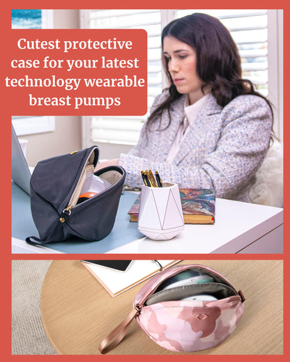 Idaho Jones wireless pump pouch opened showing internal padding and secure dividers for hardware