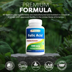 USA imported Best Naturals Folic Acid bottle showing manufacturing details