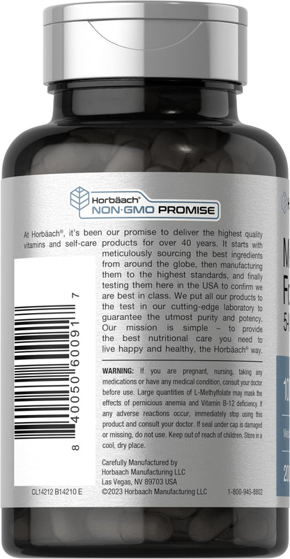 Horbaach active Vitamin B9 1000 micrograms dietary supplement for prenatal health