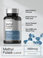 USA imported Horbaach methylfolate 200 capsules packaging for MTHFR gene support