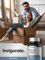Horbaach premium active folate 1000mcg container showing 200 capsule supply count