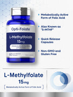 Authentic Carlyle imported active methyl folate non-GMO dietary supplement bottle