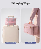 NCVI organized pump parts and baby bottles packed inside the travel case.