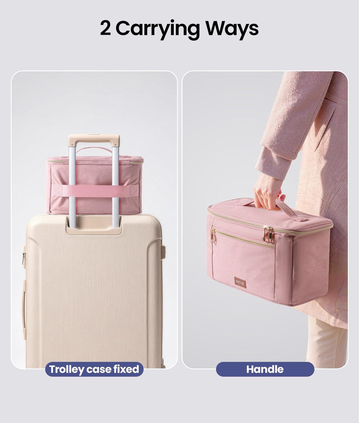 NCVI organized pump parts and baby bottles packed inside the travel case.