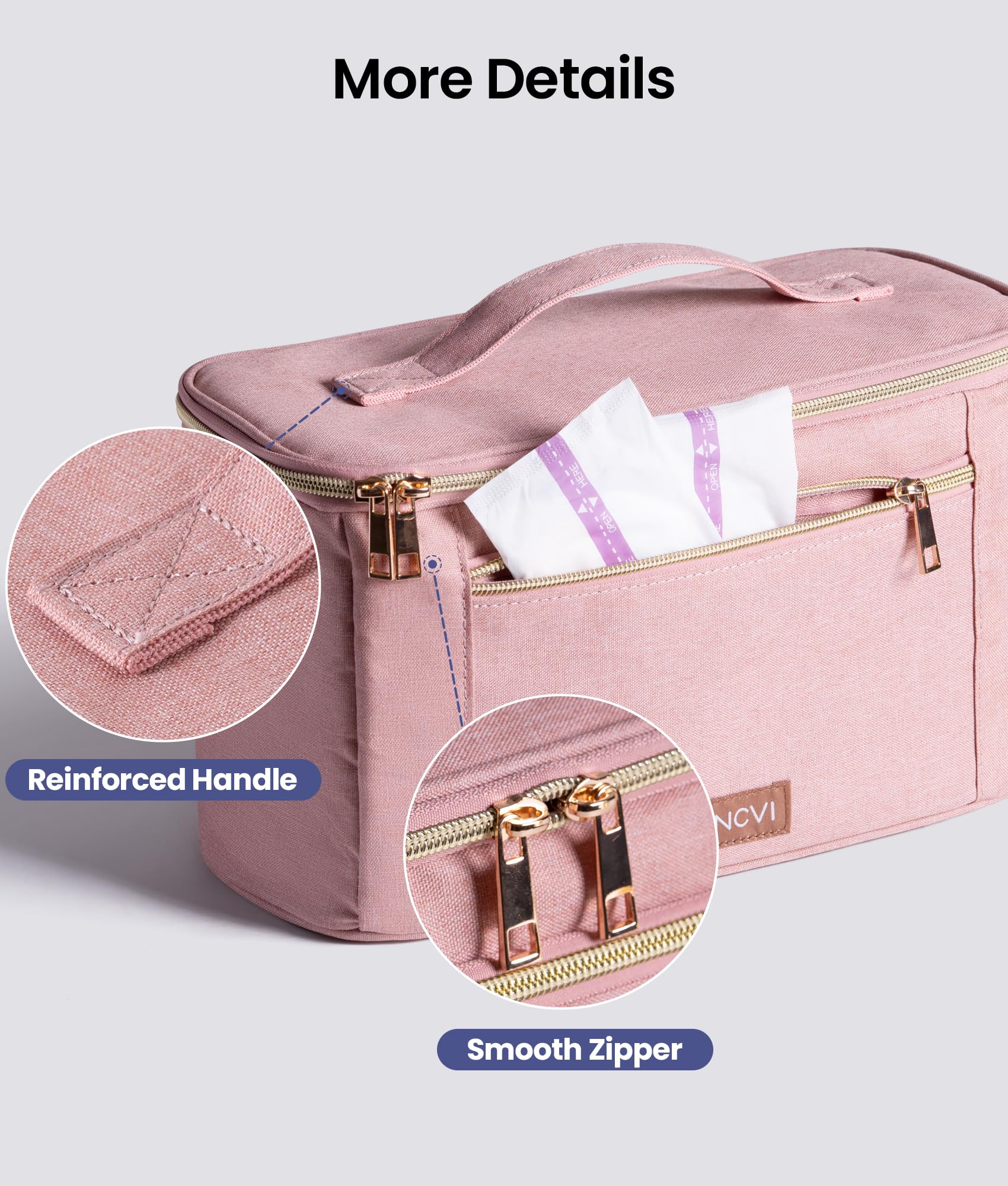 NCVI wear resistant pump gear bag showing side pockets and zippers.