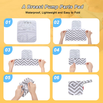 Two pack gray chevron wet bags showing the large and small sizes side by side