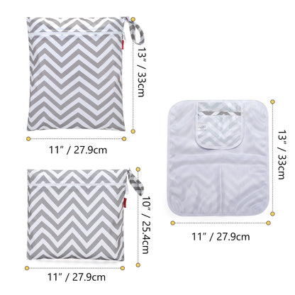 Folded compact waterproof mat next to the Damero travel diaper pouch