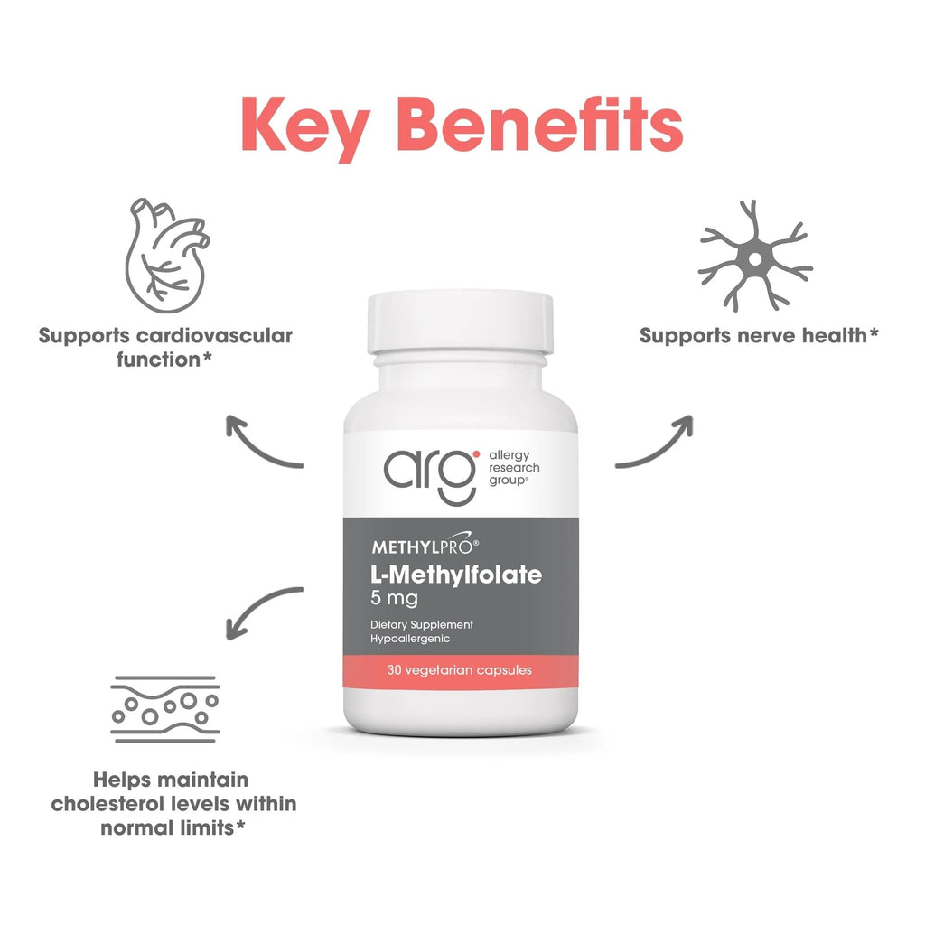 MethylPro 5 Milligrams L-Methylfolate dietary supplement nutrition facts and label details.
