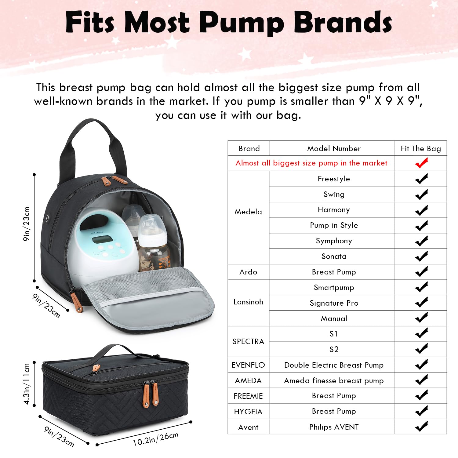 SLINRKE breast milk cooler case open double layer layout showing storage capacity