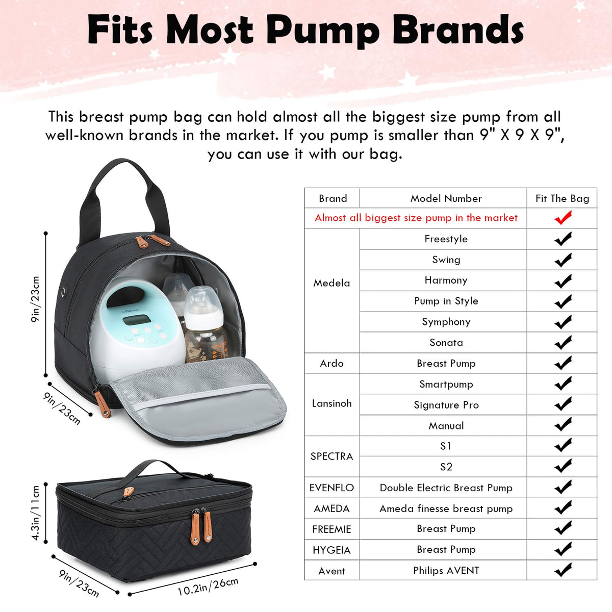 SLINRKE breast milk cooler case open double layer layout showing storage capacity