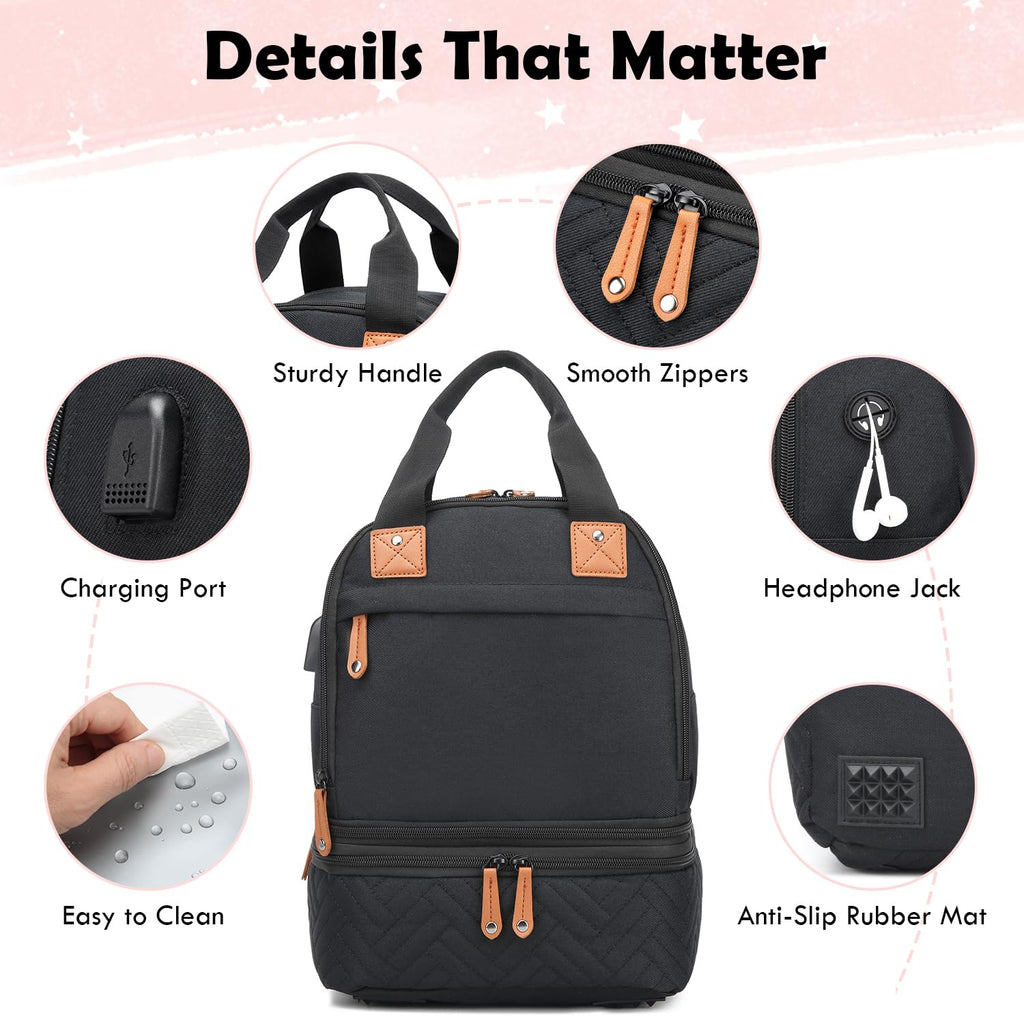SLINRKE insulated pumping bag with included waterproof preparation mat and ice pack