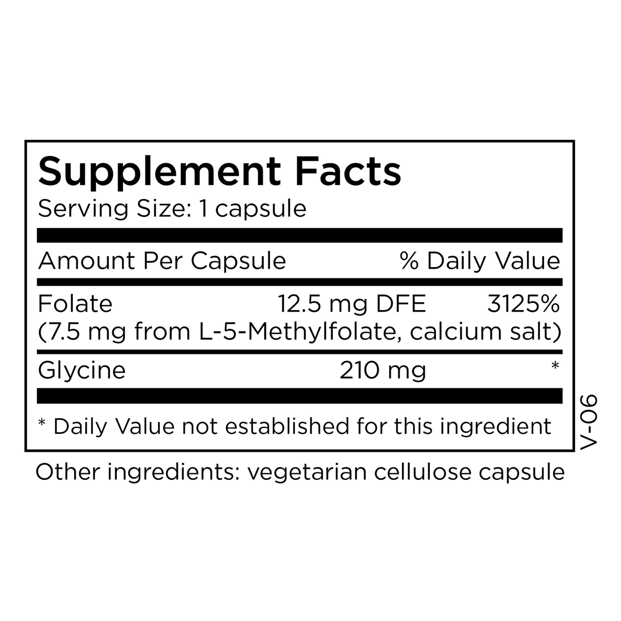 MethylPro active folate 7.5mg supplement facts and ingredients list label