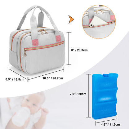 Durable lightweight nylon pump organizer bag showing two way zipper closure