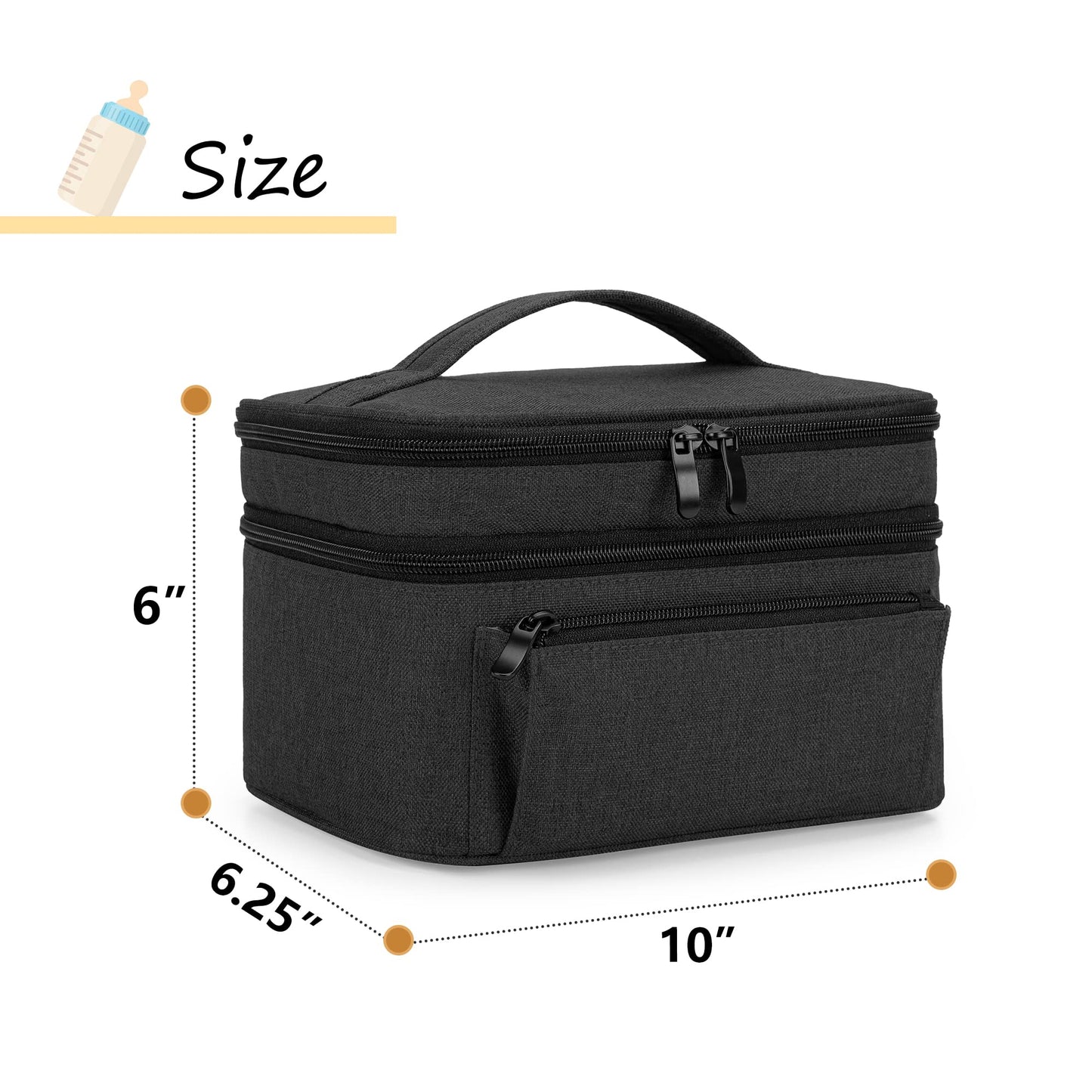 BAFASO pump bag side view highlighting thick protective padding and heavy duty handle