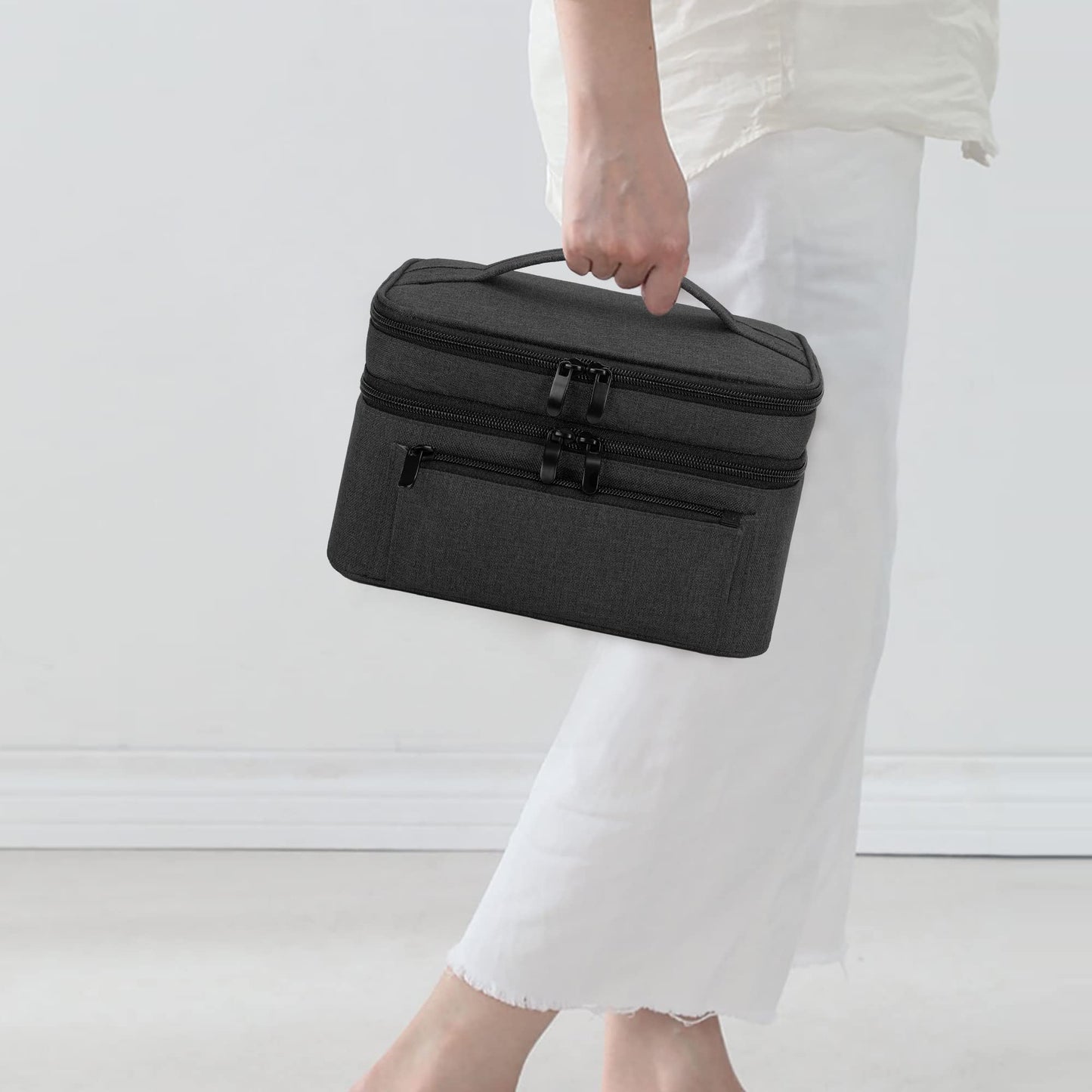 BAFASO compact black storage bag with wearable pump components inside
