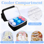 GDNasist pumping bag for work displaying two blue ice packs and waterproof mat