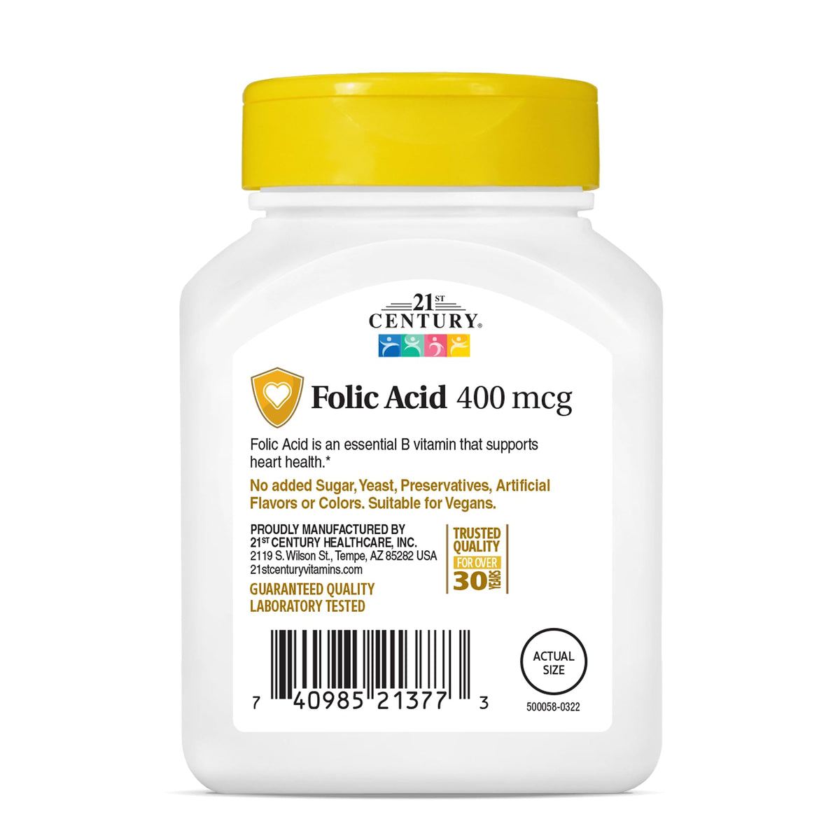 21st Century Vitamin B9 folate tablets for maternal health and wellness