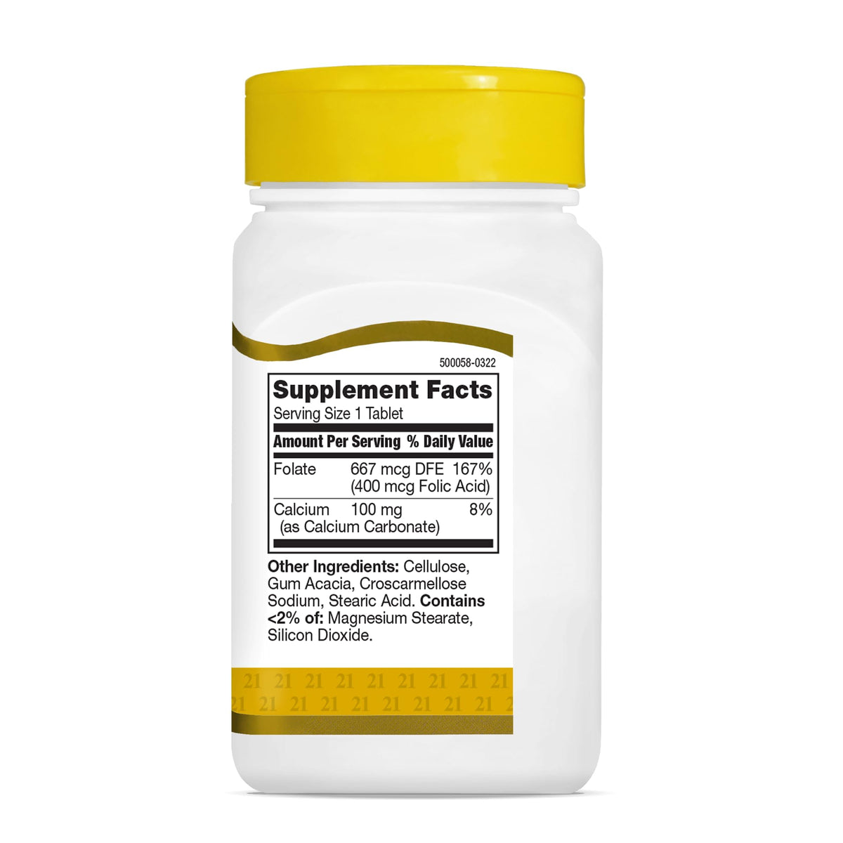 Imported USA authentic 21st Century prenatal supplements bottle cap view