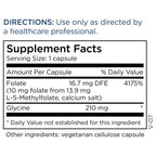 MethylPro 10mg professional strength 30 capsules supplement facts panel