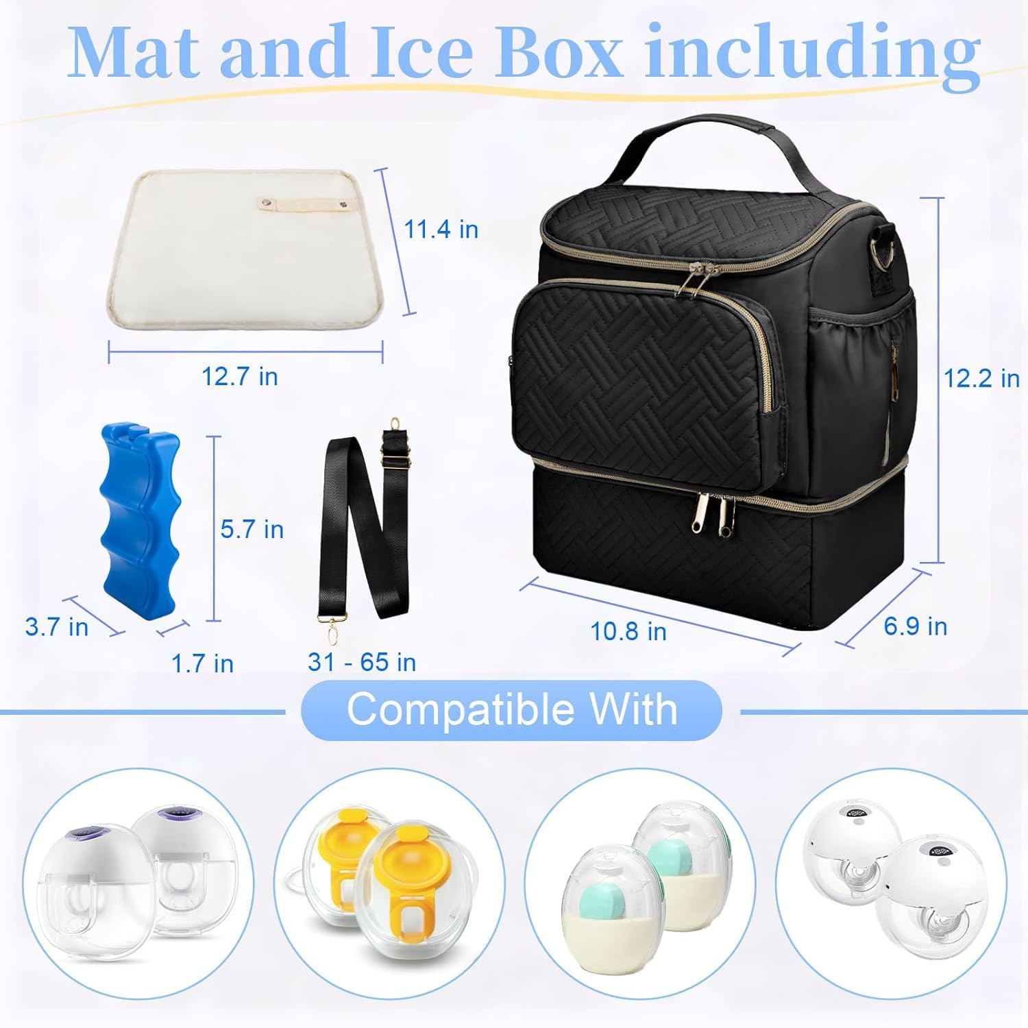 GDNasist portable organizer showing mesh pockets filled with wearable pump accessories