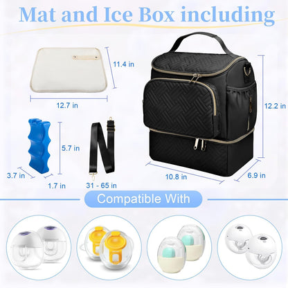 GDNasist portable organizer showing mesh pockets filled with wearable pump accessories