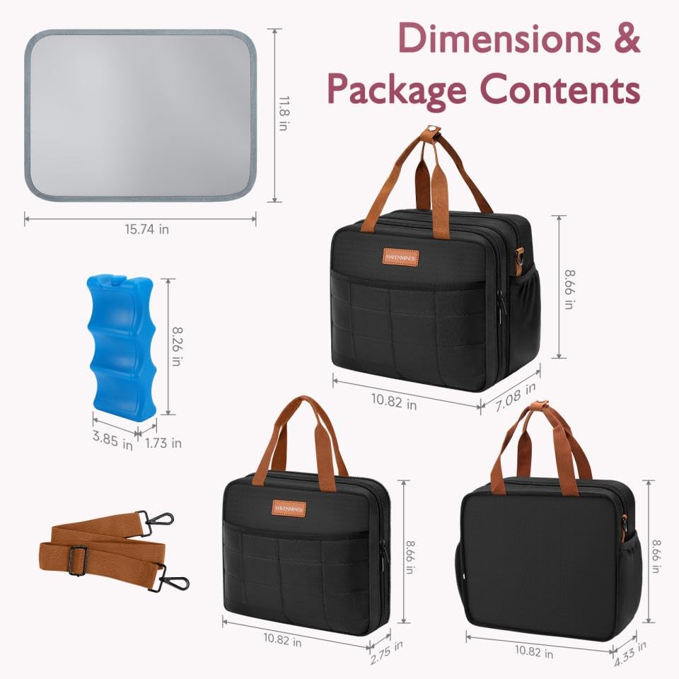 HavenMinds detachable pumping case showing adjustable shoulder strap attachment for easy commuting.