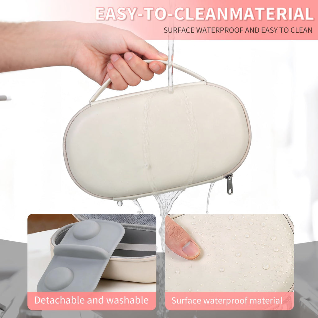 Damero travel storage case highlighting the sturdy top handle for convenient carrying.