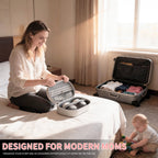 Damero wearable breast pump organizer showcasing the premium weatherproof outer fabric texture.