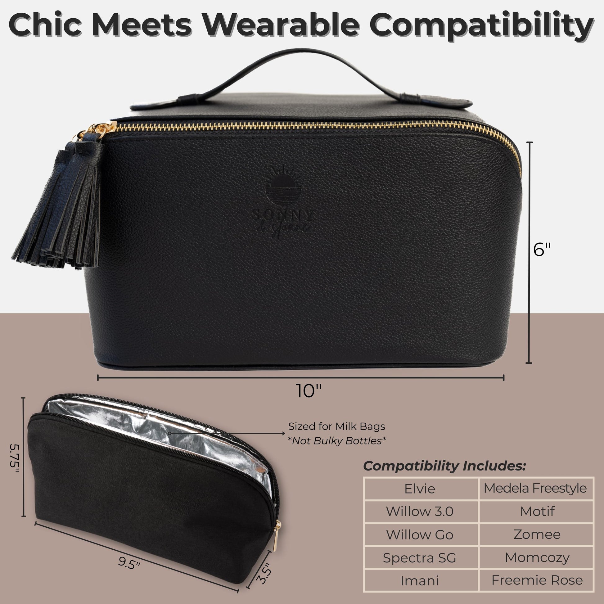 Sonny & Sloane portable breast milk cooler compartment designed for safe thermal storage during travel and office commutes.