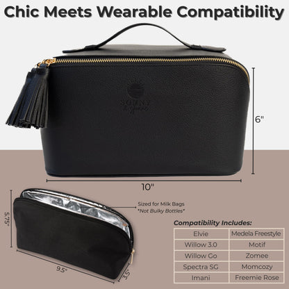 Sonny & Sloane portable breast milk cooler compartment designed for safe thermal storage during travel and office commutes.