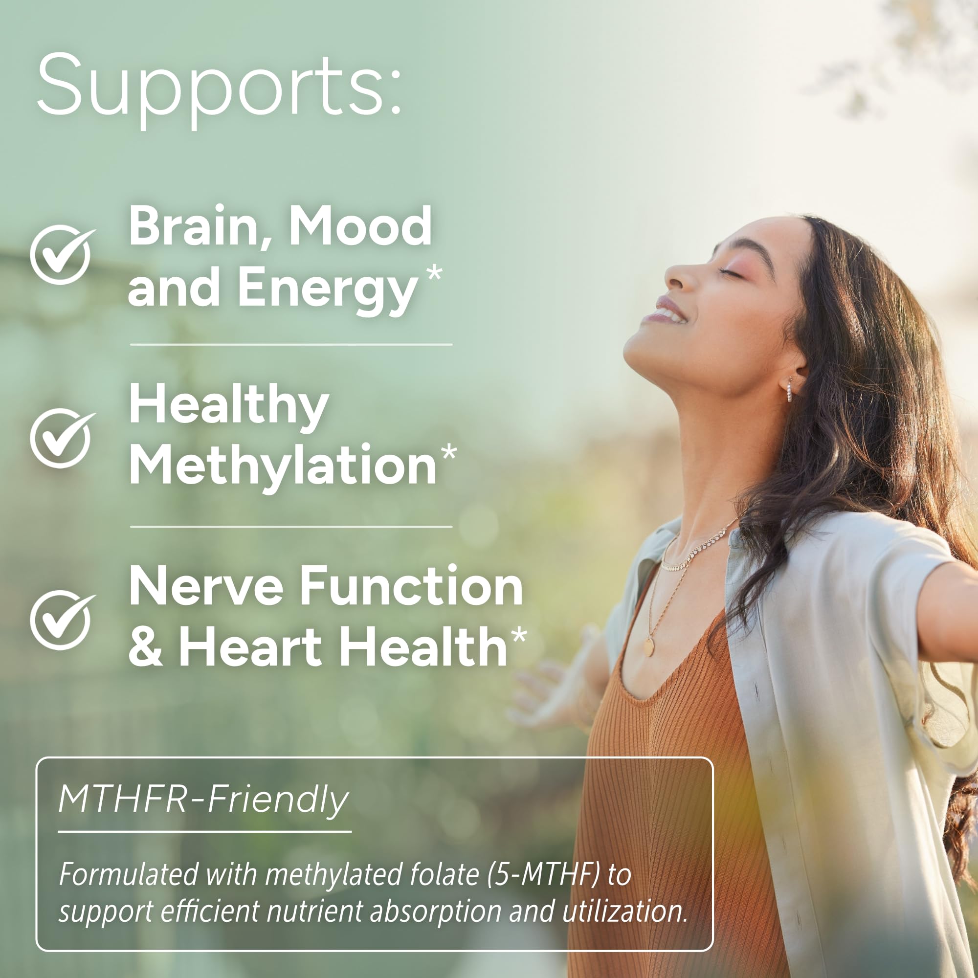 Natural Approach 5 MTHF active B9 supplement facts and ingredient label