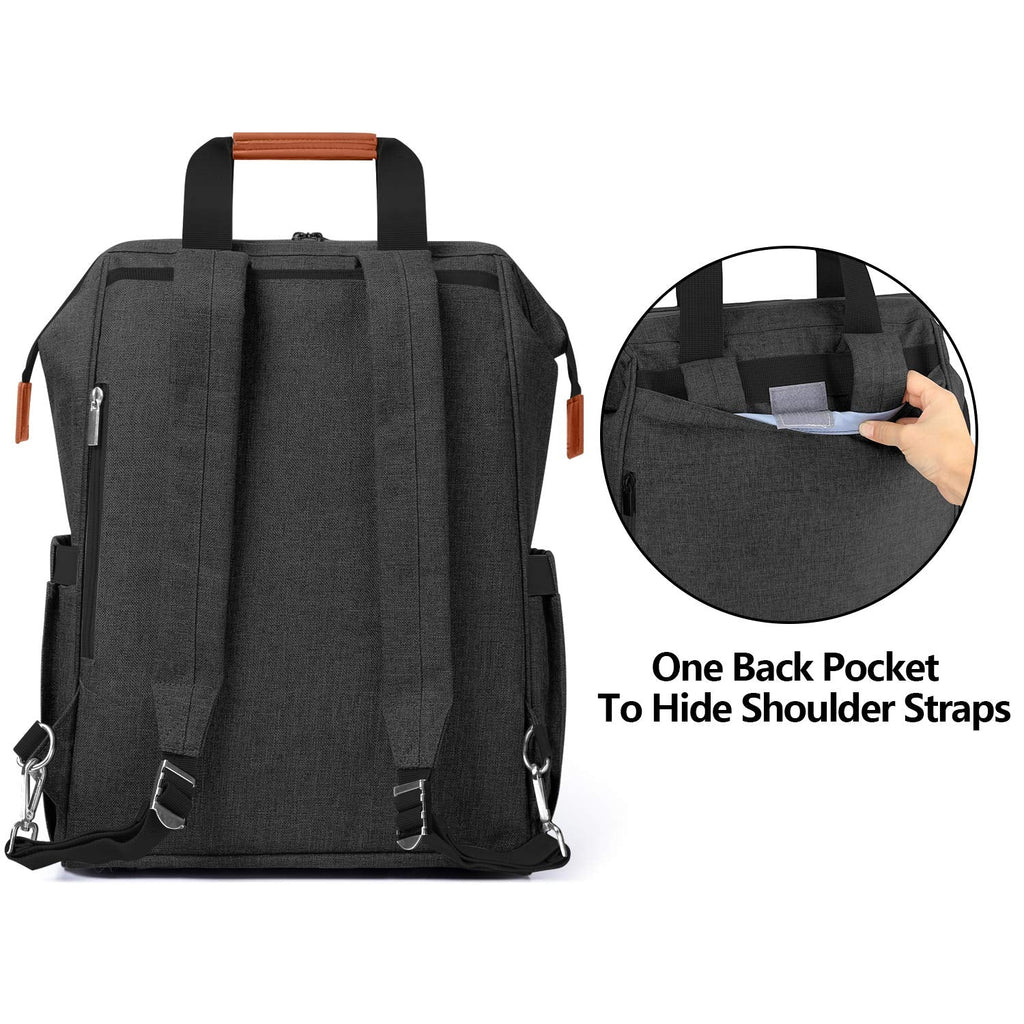 Luxja laptop breast pump bag displaying the padded computer sleeve compartment.