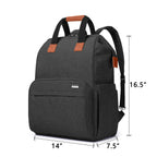 Luxja heavy duty nylon breast pump backpack side view detailing zipper pockets.