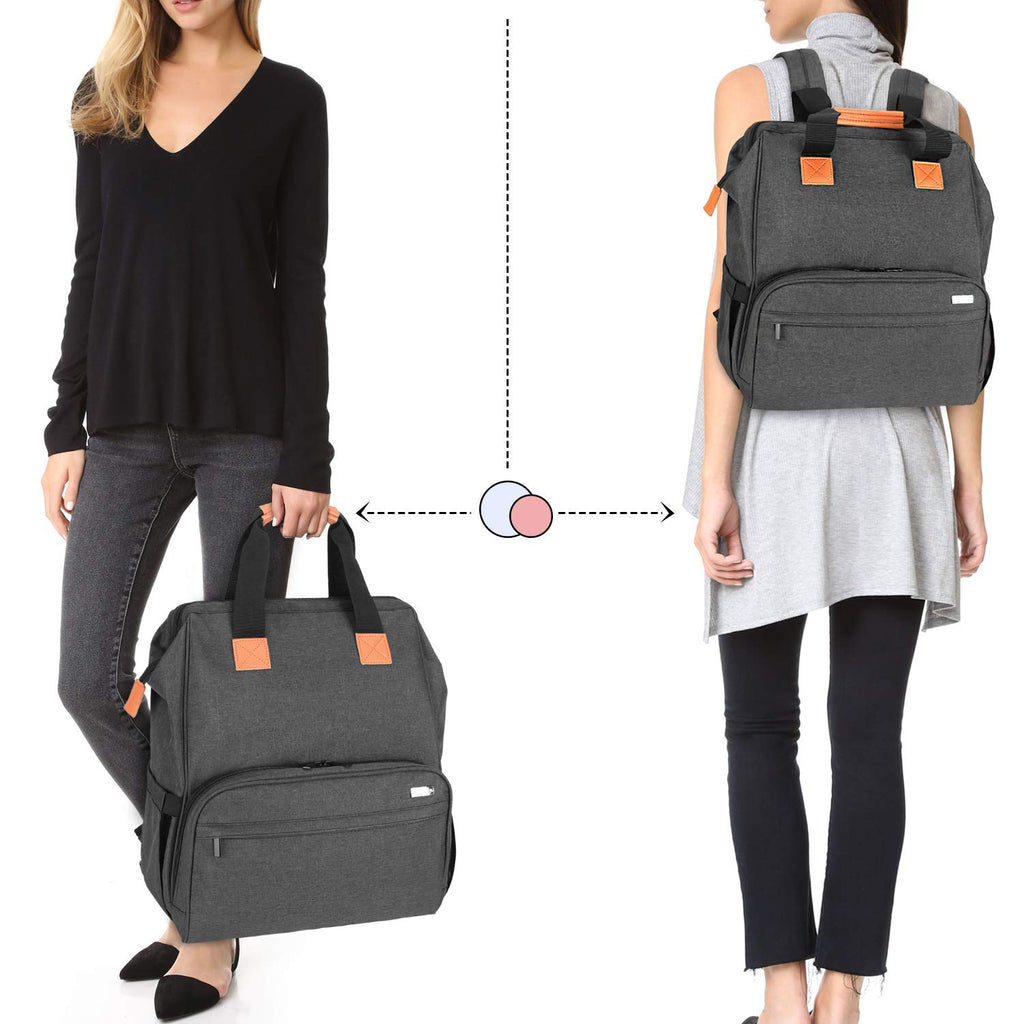 Luxja working mother pump bag packed with bottles and laptop accessories.