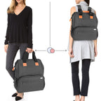 Luxja working mother pump bag packed with bottles and laptop accessories.