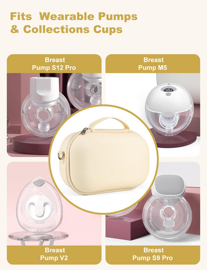 Bjabtan hands free pump travel bag open compartment showing detachable molded tray for two pumps