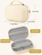 Bjabtan portable pump organizer highlighting interior mesh pocket filled with charging cables and nipple cream