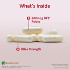 Quatrefolic active folate 1000 mcg cellular energy support capsules close up