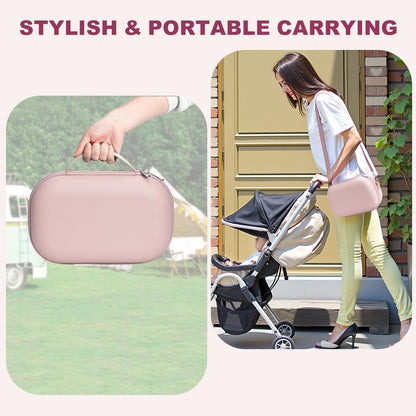 Bjabtan double pump travel organizer case being carried by wristlet