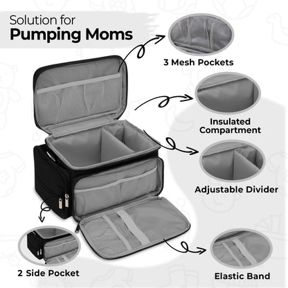 GDNasist wearable breast pump bags highlighting adjustable shoulder straps