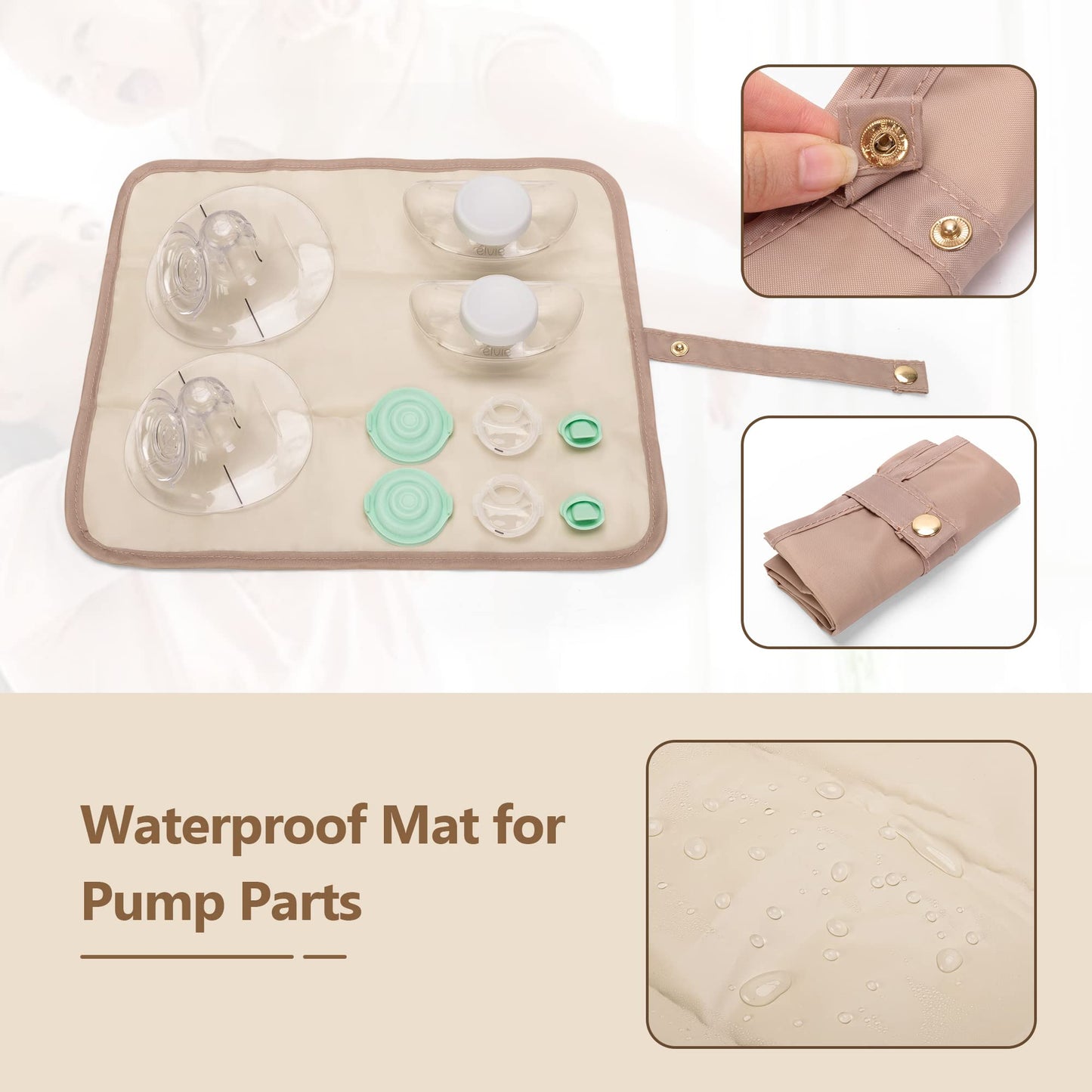 LUXJA portable nursing organizer bag with the included waterproof mat unfolded